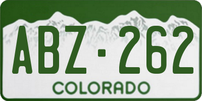 CO license plate ABZ262