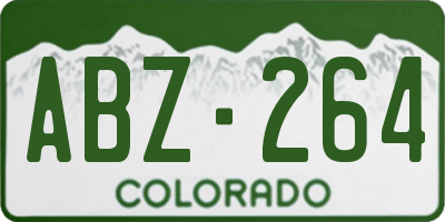 CO license plate ABZ264