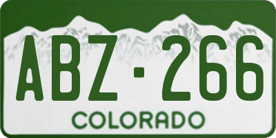 CO license plate ABZ266