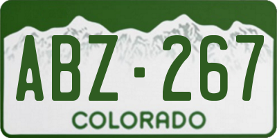 CO license plate ABZ267