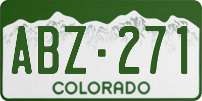 CO license plate ABZ271