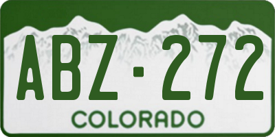 CO license plate ABZ272