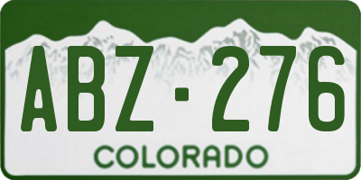 CO license plate ABZ276