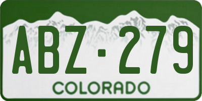 CO license plate ABZ279