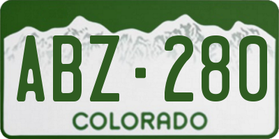 CO license plate ABZ280