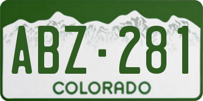 CO license plate ABZ281