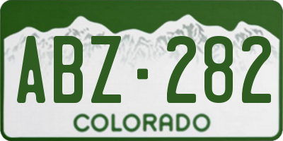 CO license plate ABZ282