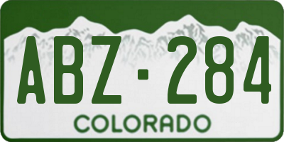CO license plate ABZ284
