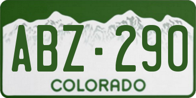 CO license plate ABZ290