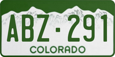 CO license plate ABZ291