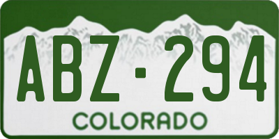 CO license plate ABZ294