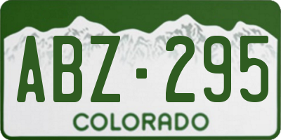 CO license plate ABZ295