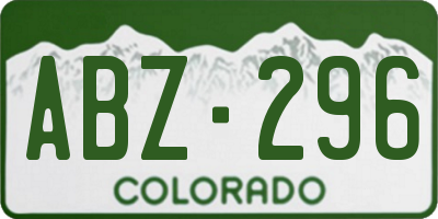 CO license plate ABZ296