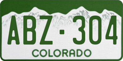CO license plate ABZ304