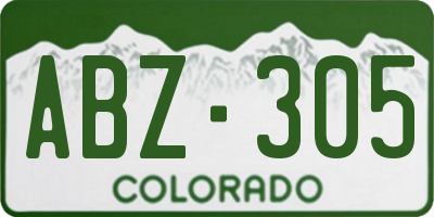 CO license plate ABZ305
