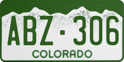 CO license plate ABZ306