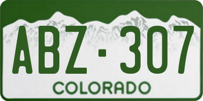 CO license plate ABZ307