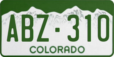 CO license plate ABZ310