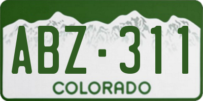CO license plate ABZ311