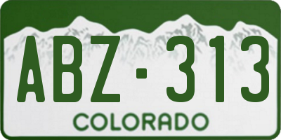 CO license plate ABZ313