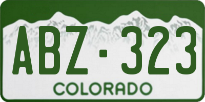 CO license plate ABZ323