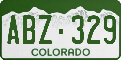 CO license plate ABZ329