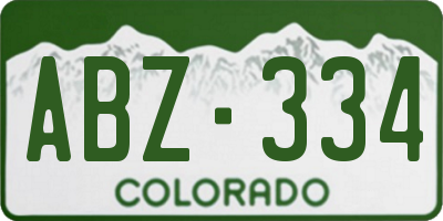 CO license plate ABZ334