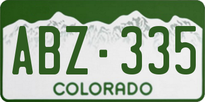 CO license plate ABZ335