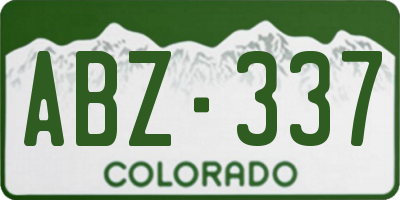 CO license plate ABZ337
