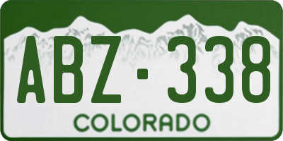 CO license plate ABZ338