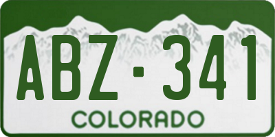 CO license plate ABZ341