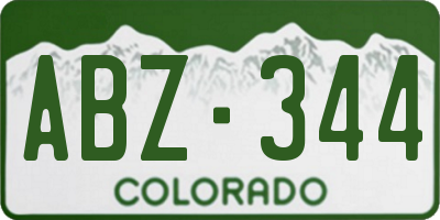 CO license plate ABZ344