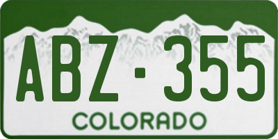 CO license plate ABZ355