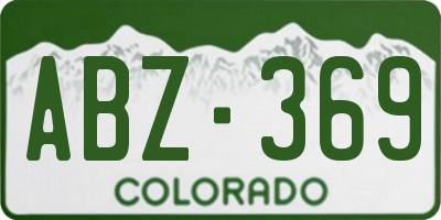 CO license plate ABZ369