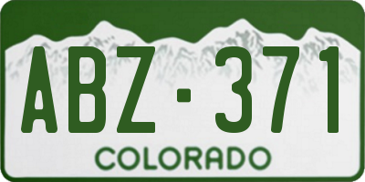 CO license plate ABZ371