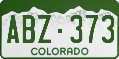 CO license plate ABZ373