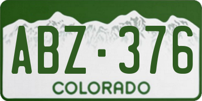 CO license plate ABZ376