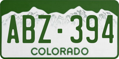 CO license plate ABZ394