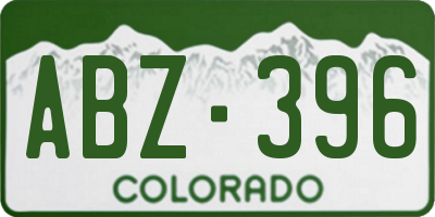 CO license plate ABZ396