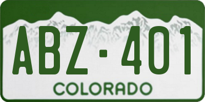 CO license plate ABZ401