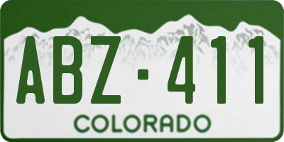 CO license plate ABZ411
