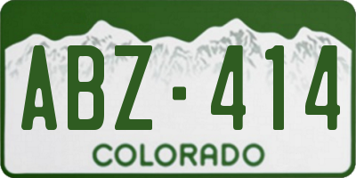 CO license plate ABZ414