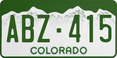 CO license plate ABZ415
