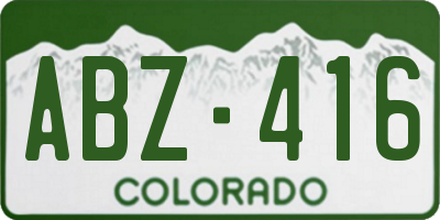 CO license plate ABZ416