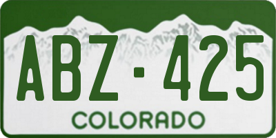 CO license plate ABZ425