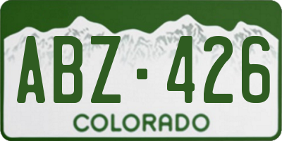 CO license plate ABZ426