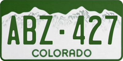 CO license plate ABZ427