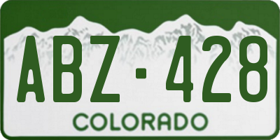 CO license plate ABZ428