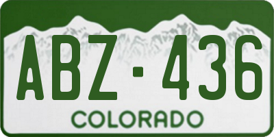 CO license plate ABZ436