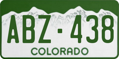 CO license plate ABZ438